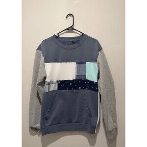 Patchwork Upcycle Reworked Oversize Winter Snowflake Sweater XS/S